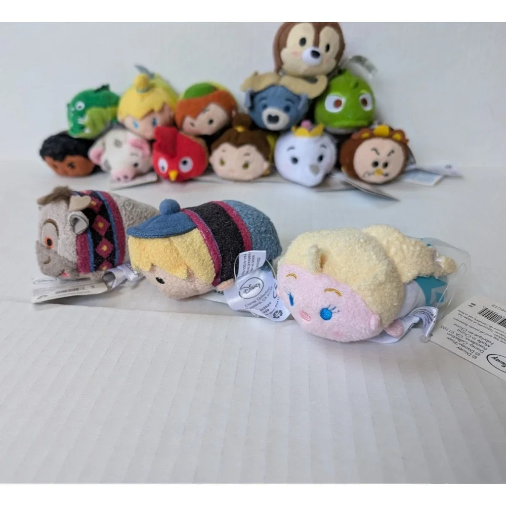 Disney Tsum Tsum Plush lot of 15 Frozen Moana Beauty Beast Peter Pan +